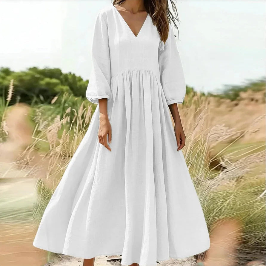 Maxikleid Arietta™ mit V-Ausschnitt, Hoher Taille und Weit Schwingendem Rock