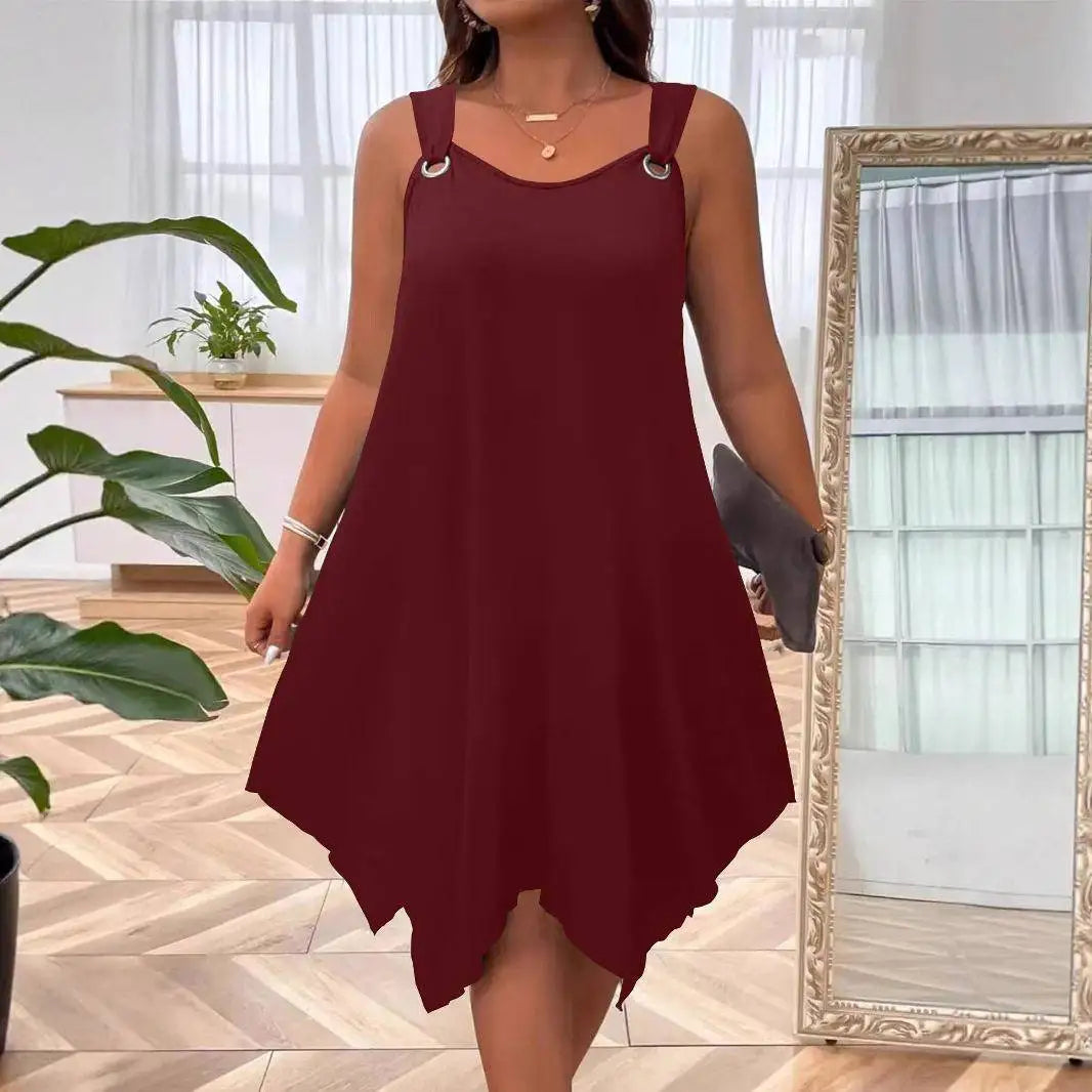 Kleid Soraya™ mit Asymmetrischem Saum und Trägern mit Metallringen