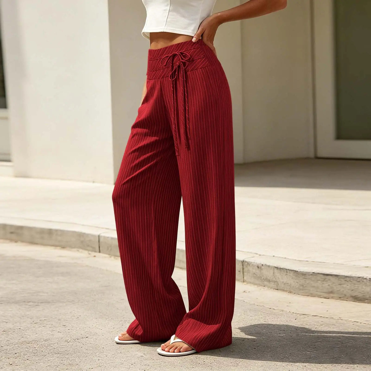 Elva™ High-Waist-Hose mit überkreuztem Bund und weitem Schnitt