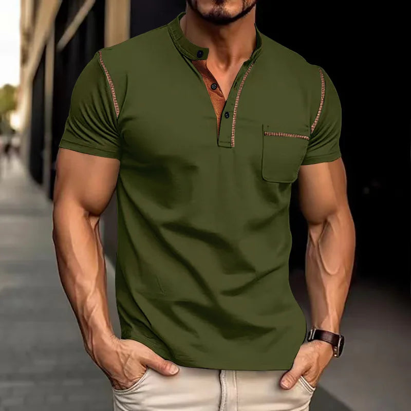 Torben™ Freizeitshirt mit Stehkragen und kontrastierenden Abschlüssen