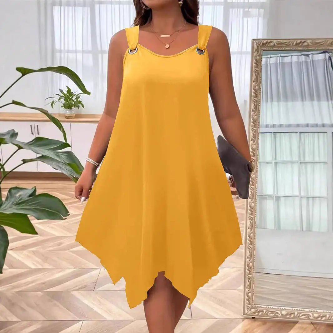 Kleid Soraya™ mit Asymmetrischem Saum und Trägern mit Metallringen