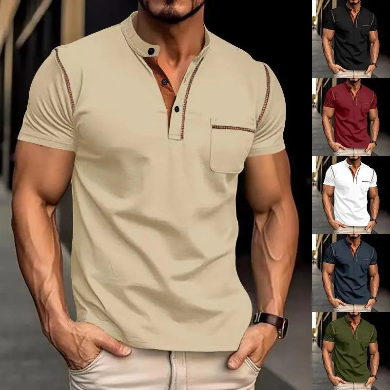 Torben™ Freizeitshirt mit Stehkragen und kontrastierenden Abschlüssen