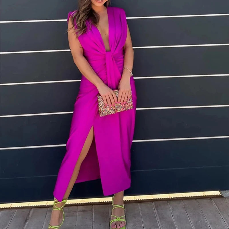 Kaelis™ Kleid mit Raffiniertem Design und Moderner Drapierung