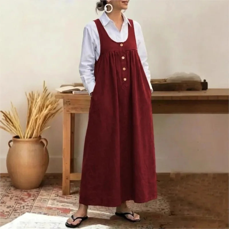 Meadow™ Kleid Im Latzkleid-Stil Mit Minimalistischen Knöpfen Vorne