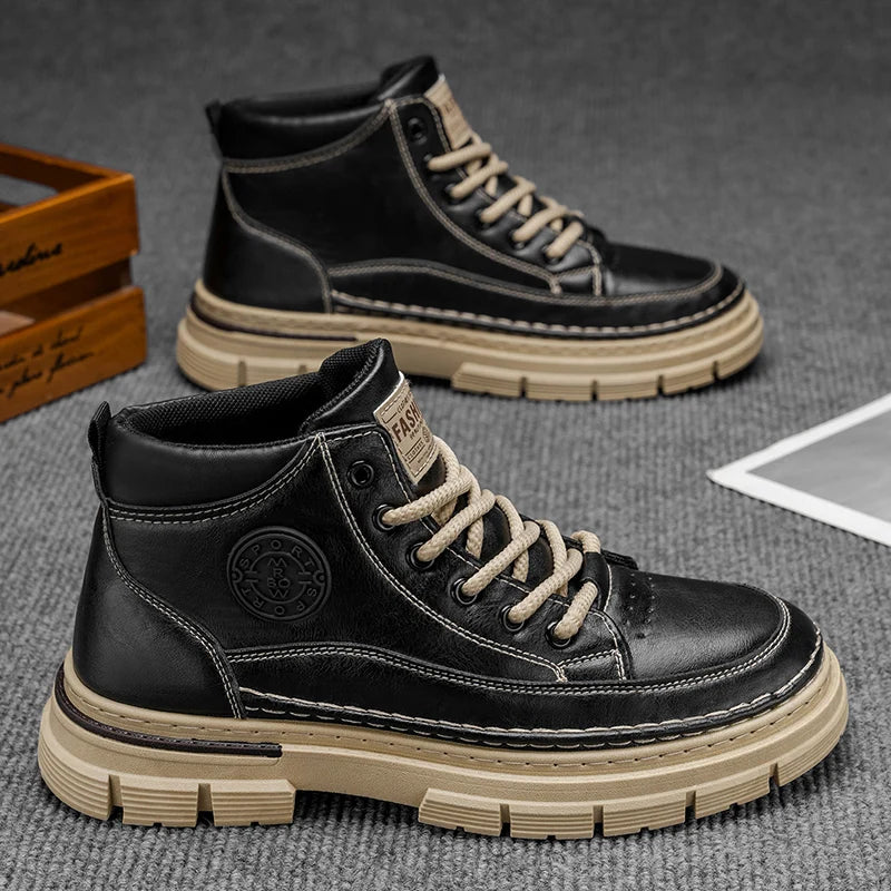 Schnürstiefel Hartwin™ aus hochwertigem handgefertigtem Leder mit rutschfester Profilsohle und verstärkten Nähten