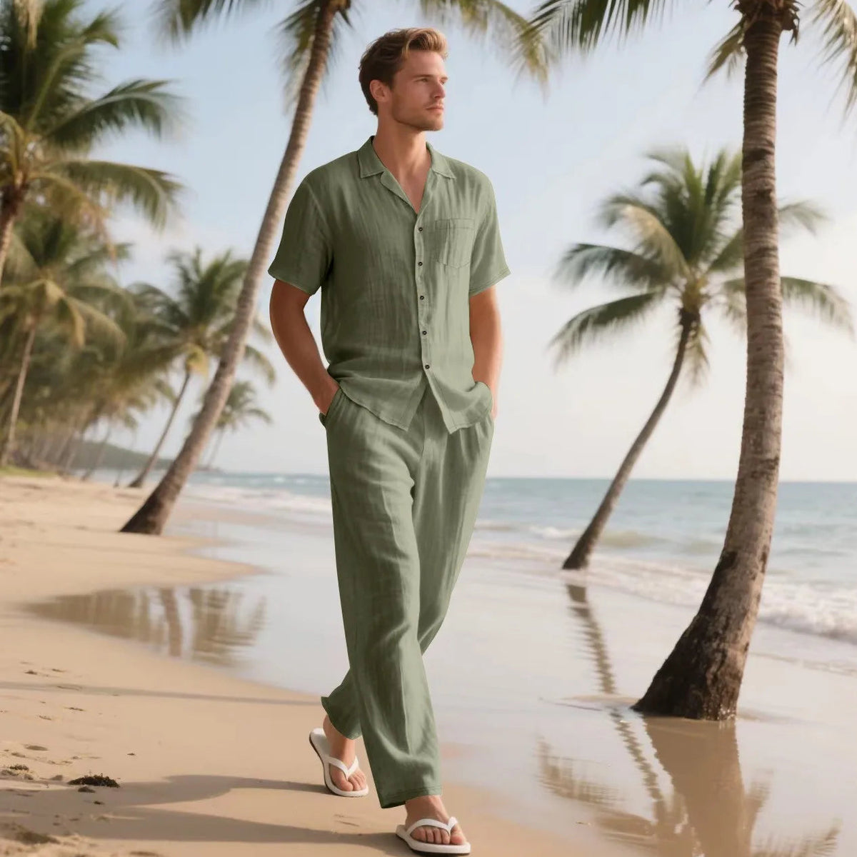 Jannik™ Set mit stilvoller Optik, Kurzarmhemd und gerade geschnittener Hose