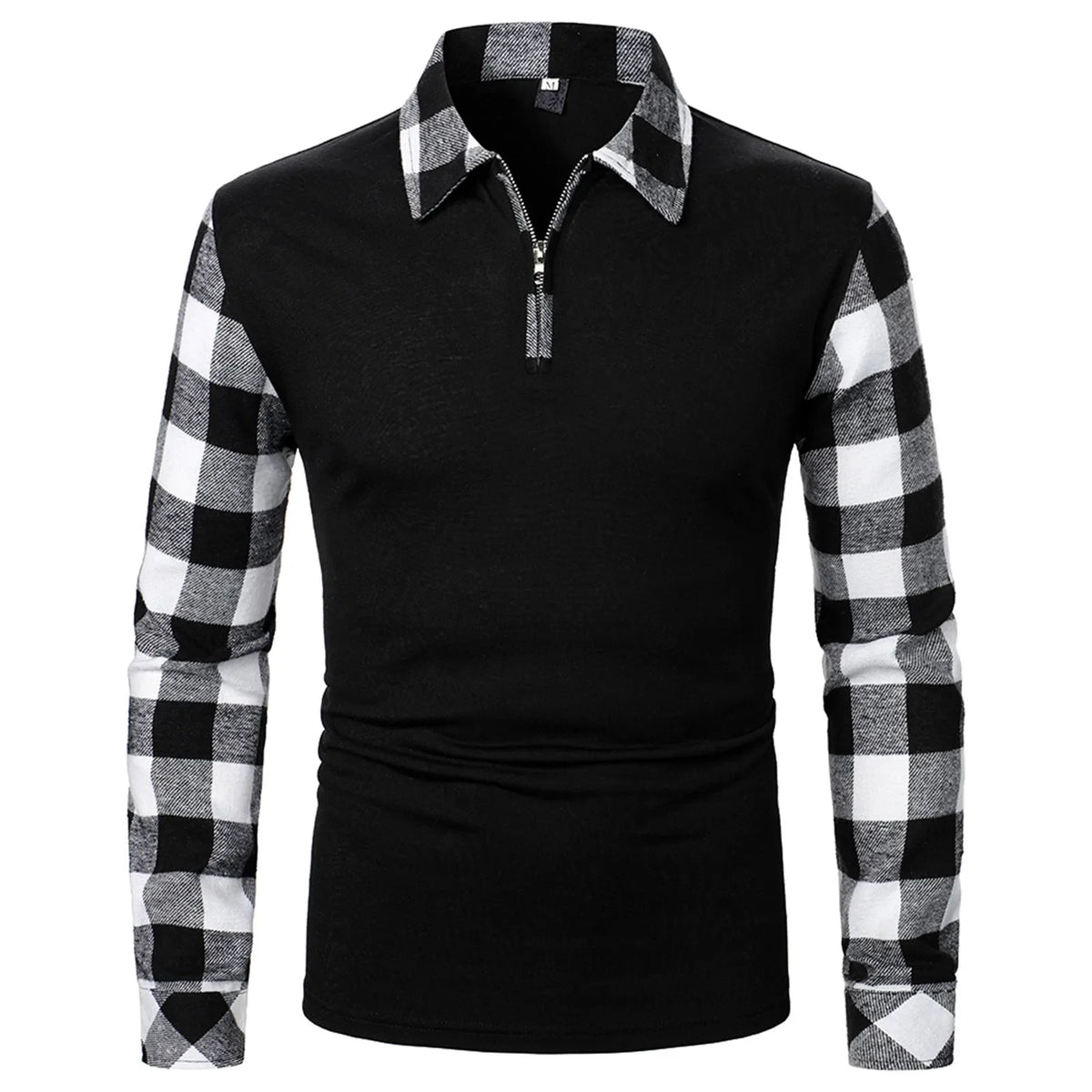 Poloshirt Carsten™ mit langen Ärmeln und kontrastierenden Karodetails