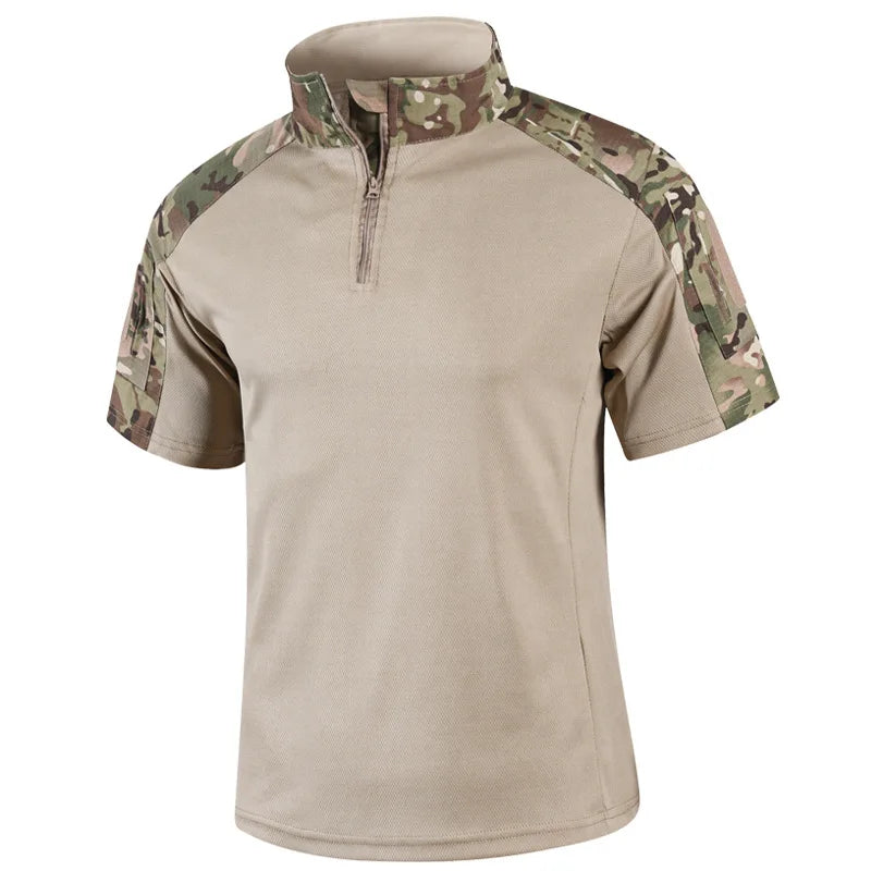 Taktisches Shirt Kaiven™ mit Camouflage-Einsätzen und Reißverschlusskragen