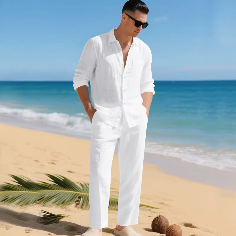 Malibu-Set™ aus Baumwoll-Leinen mit Raffiniertem Design