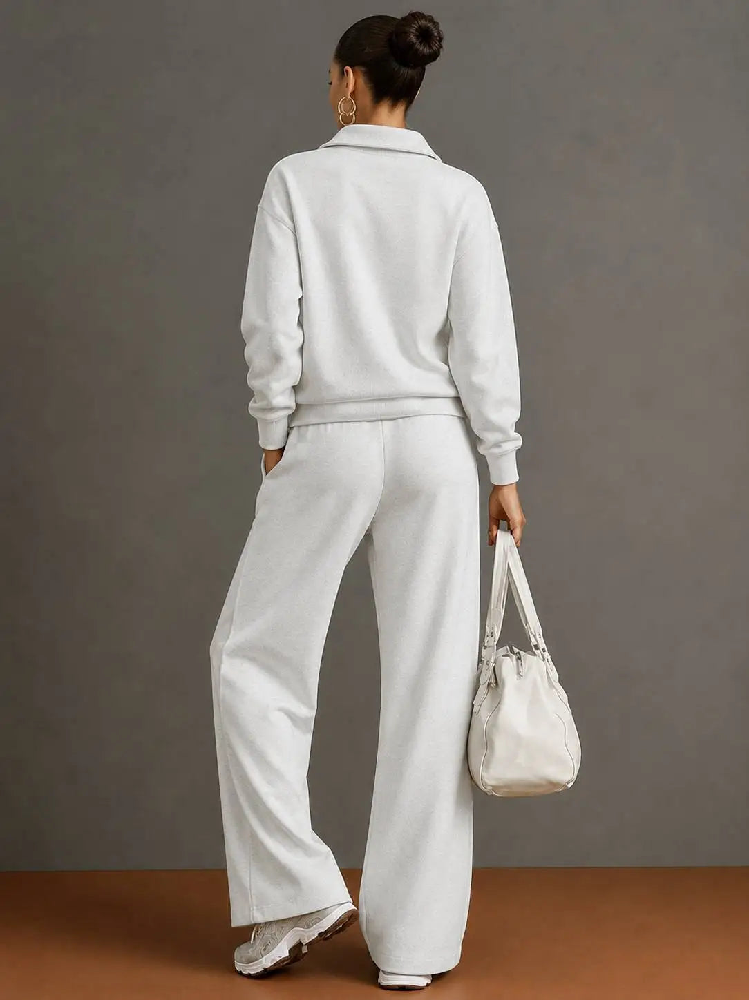 Rieke™ Set mit Half-Zip-Oberteil, Kängurutasche und weit geschnittener Hose
