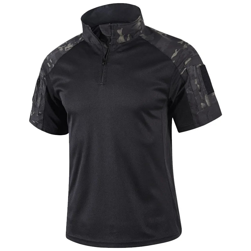 Taktisches Shirt Kaiven™ mit Camouflage-Einsätzen und Reißverschlusskragen