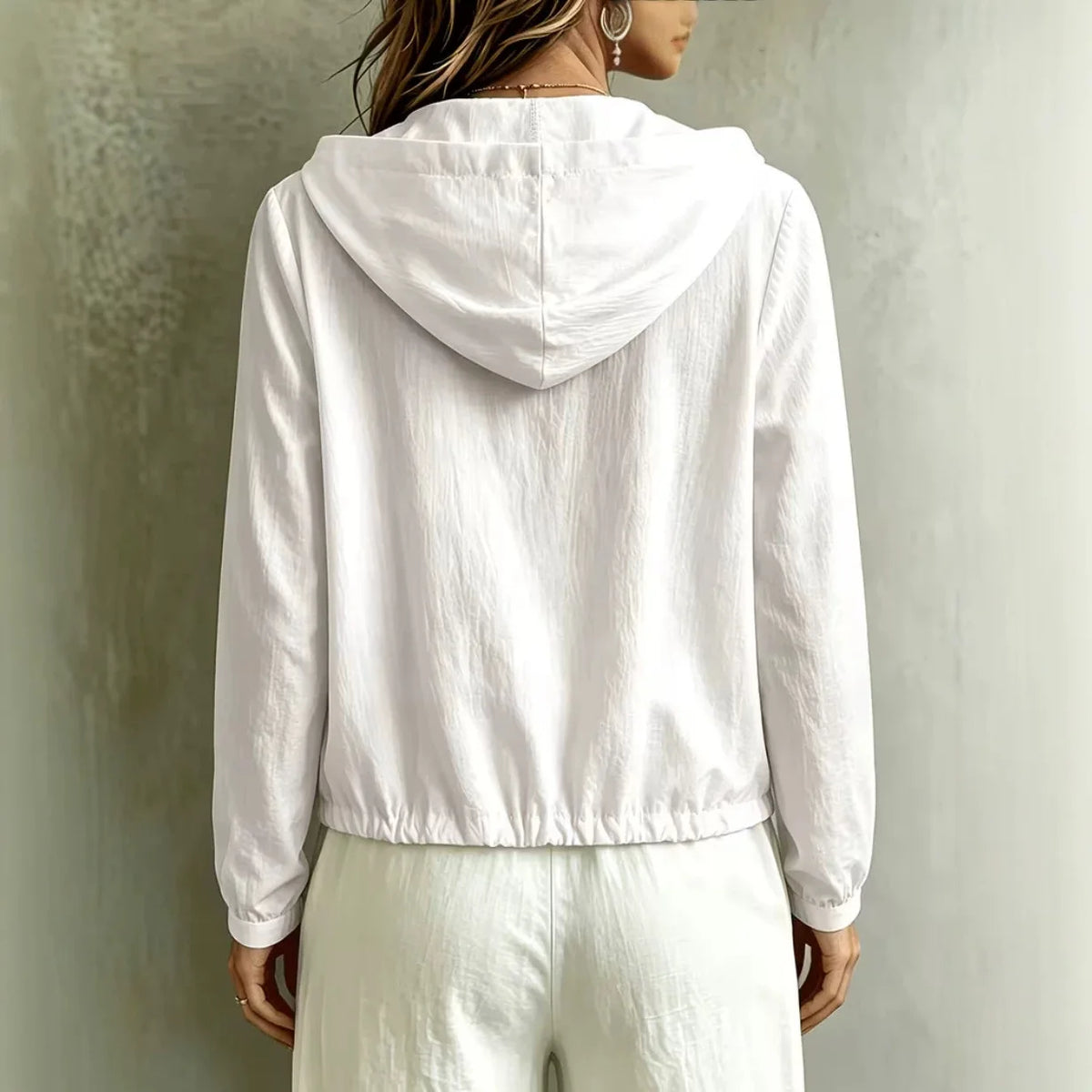 Bluse Matilda™ mit Kapuze, Knopfleiste und Kordelzug