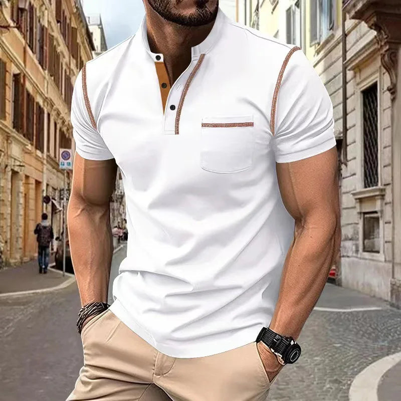 Torben™ Freizeitshirt mit Stehkragen und kontrastierenden Abschlüssen