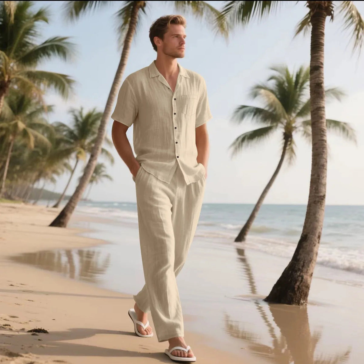 Jannik™ Set mit stilvoller Optik, Kurzarmhemd und gerade geschnittener Hose