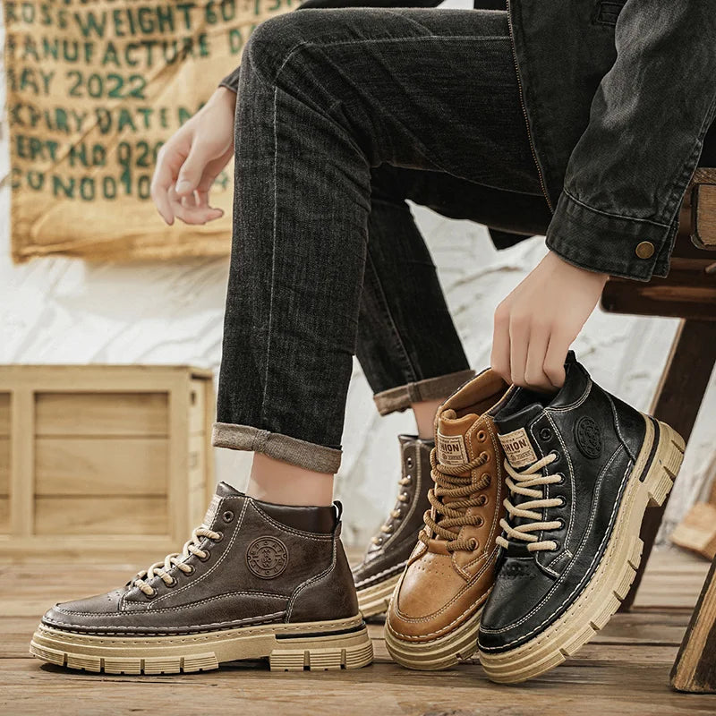 Schnürstiefel Hartwin™ aus hochwertigem handgefertigtem Leder mit rutschfester Profilsohle und verstärkten Nähten