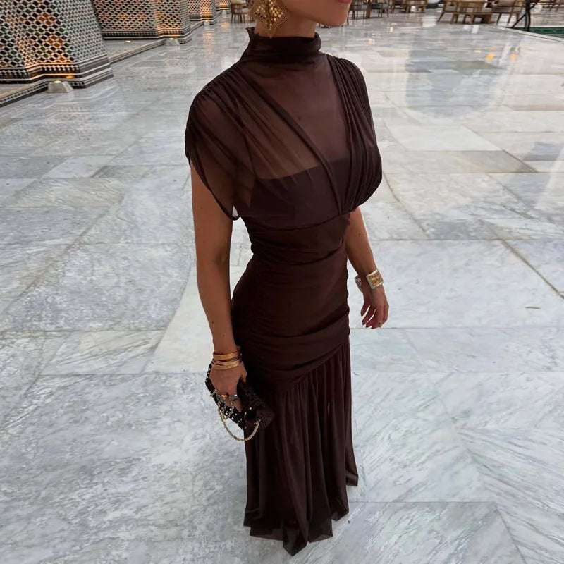 Elixire™-Kleid mit Durchscheinendem Tüll und Raffinierten Falten