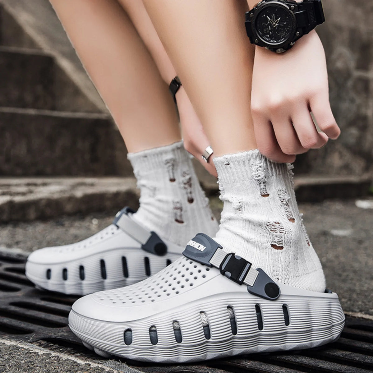 Clog Orven™ mit Massage-Fußbett und 5-cm-Plateausohle mit federnder Dämpfung