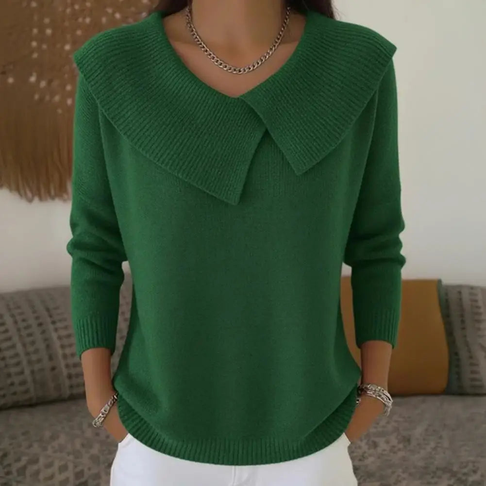 Noelle™ Pullover aus strukturiertem Strick mit stilisiertem Kragen