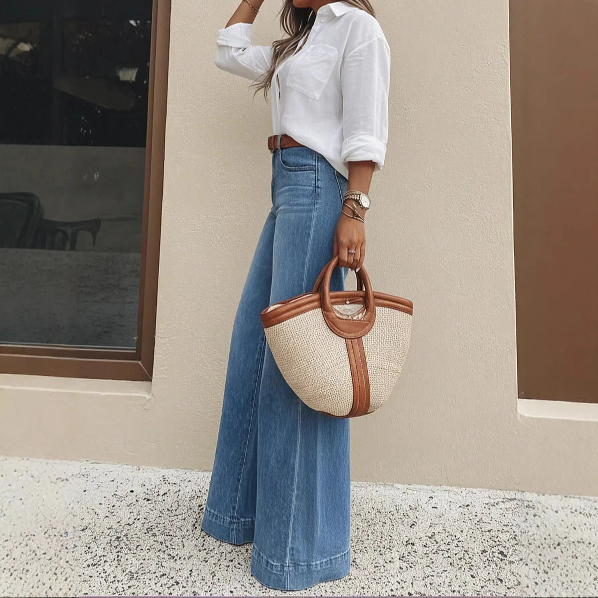Valenza™ High-Waist Jeans mit Weitem Palazzo-Schnitt