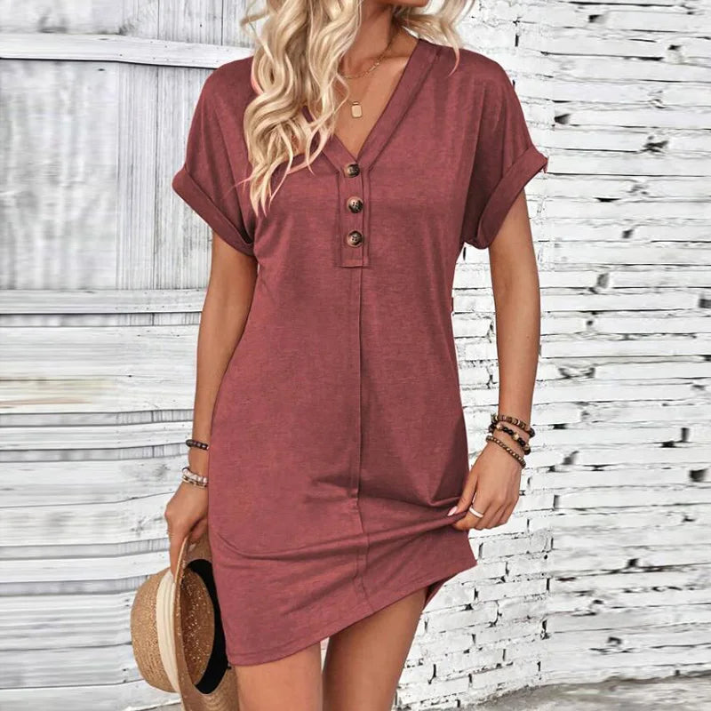 Audrey™ Kleid mit Lässiger Passform und V-Ausschnitt