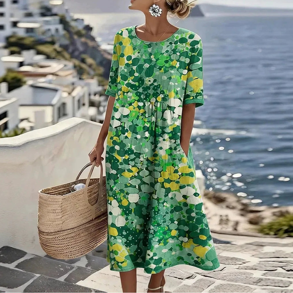 Kleid Florenne™ mit abstraktem Blumenmuster und weiter Passform