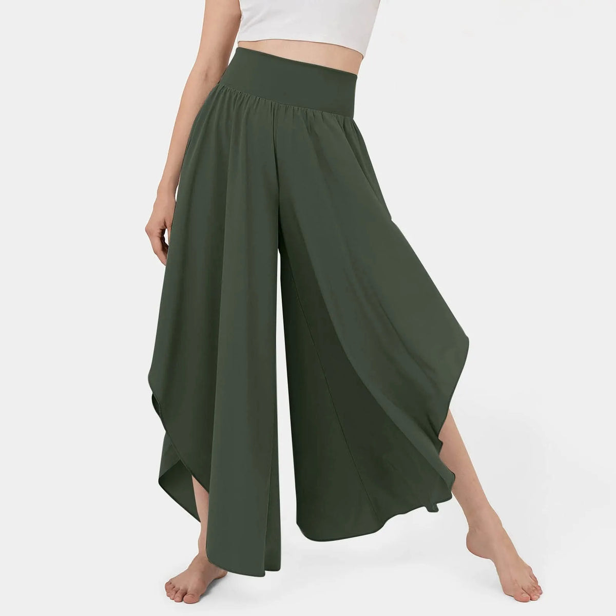 Hose Marvelle™ mit Hohem Bund, Weitem Schnitt und Asymmetrischen Einsätzen