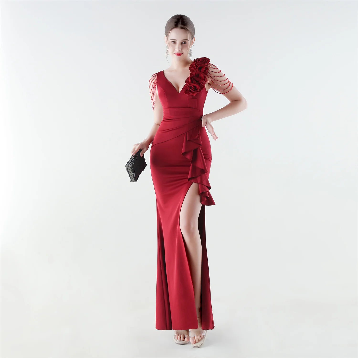 Aurielle™ Kleid mit Verziertem Schulterdesign und Premium-Verarbeitung