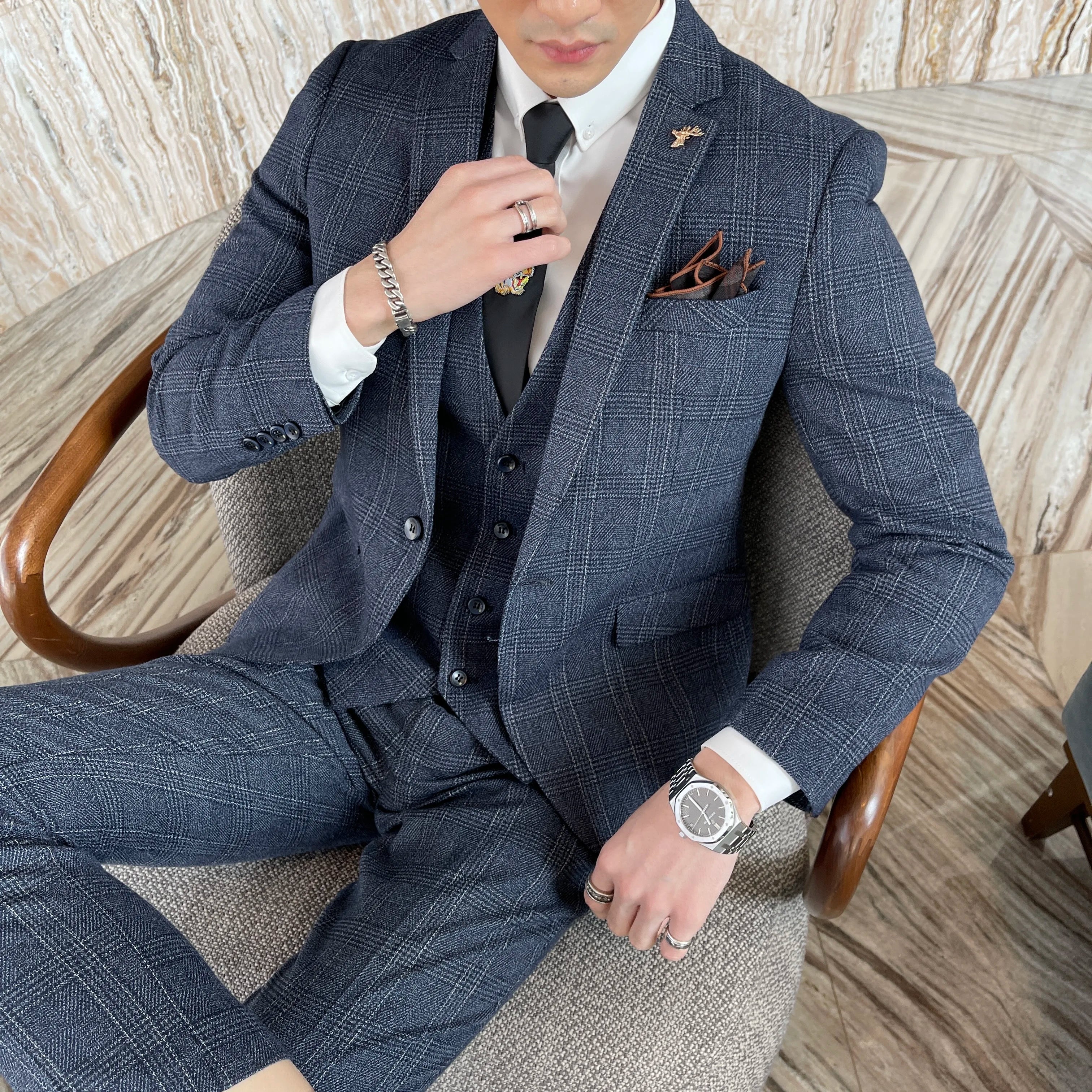 Shelby™ 3-teiliger Anzug in Premium-Schneiderei / Die Wahl des Mannes, der Respekt und Stil ausstrahlt!