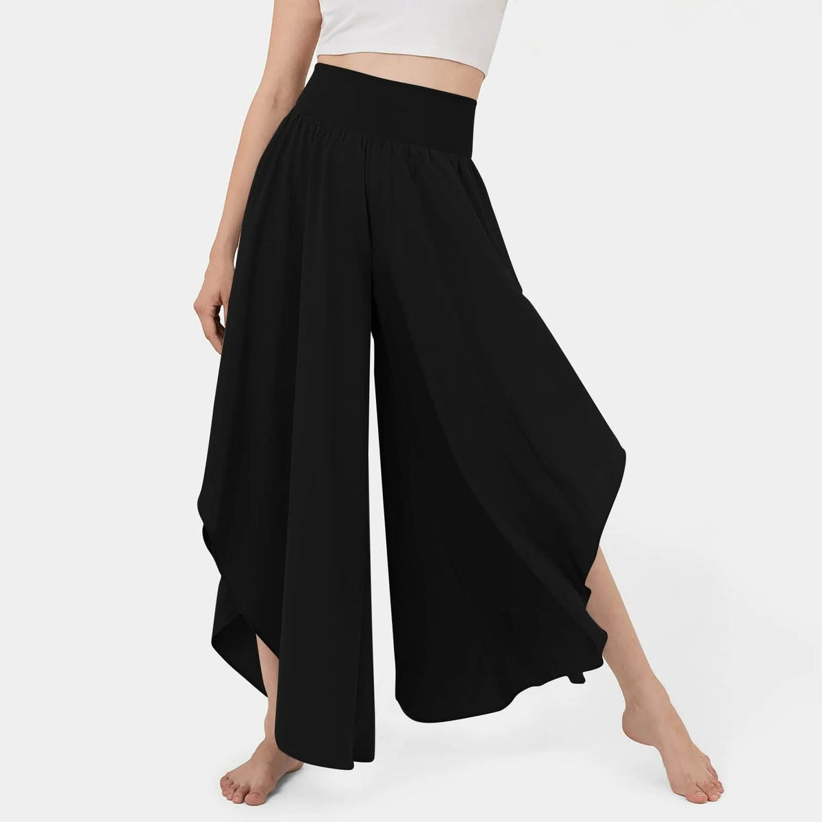 Hose Marvelle™ mit Hohem Bund, Weitem Schnitt und Asymmetrischen Einsätzen