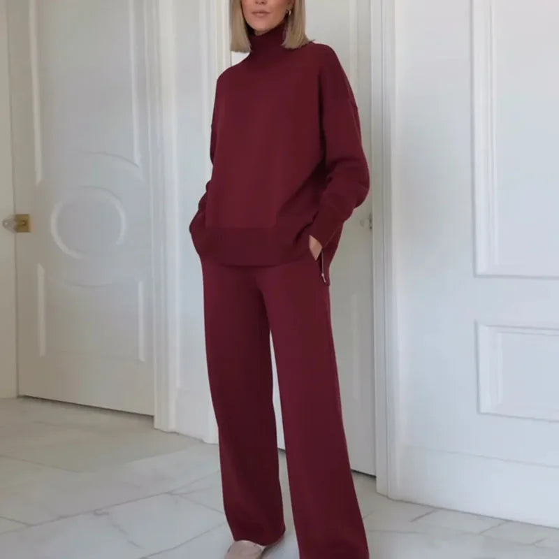 Hannah™ Premium-Sweatshirt-Set mit Rollkragen-Top