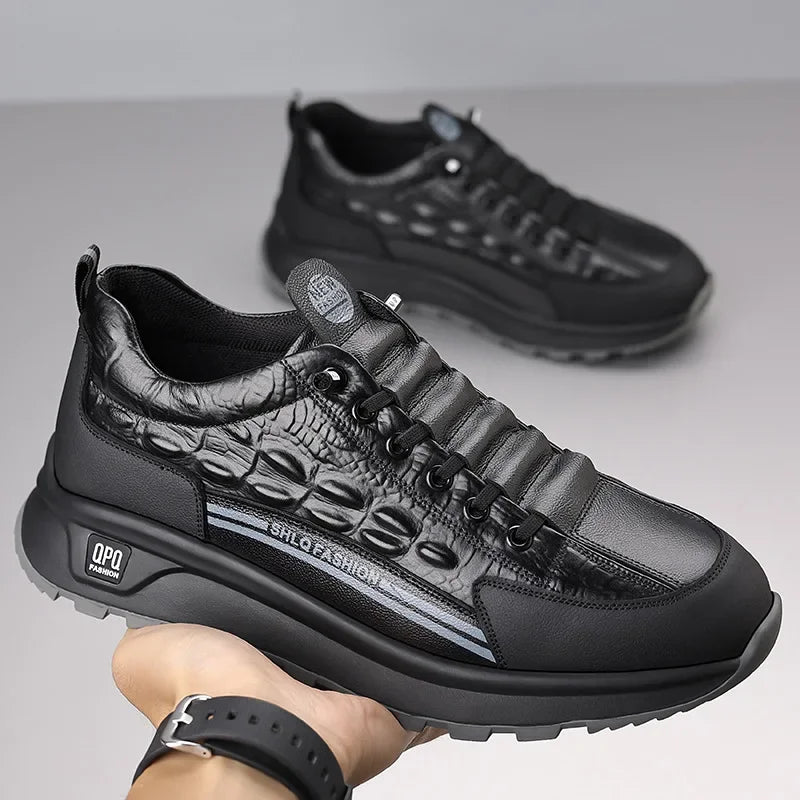 Krokodil™-Tennisschuhe aus hochwertigem Leder mit intelligenter Dämpfung / Robuste Eleganz für den Alltag!