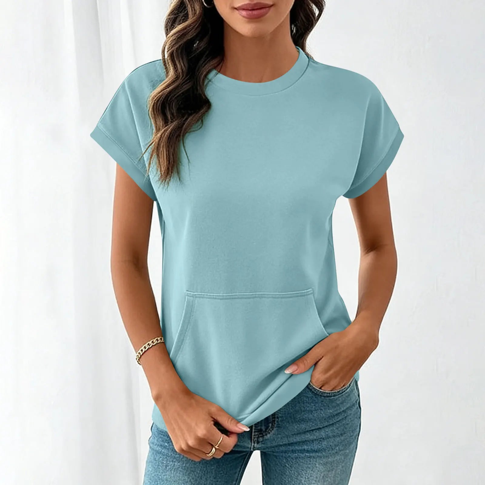 Elara™ T-Shirt Mit Leichtem Fall und Minimalistischem Design