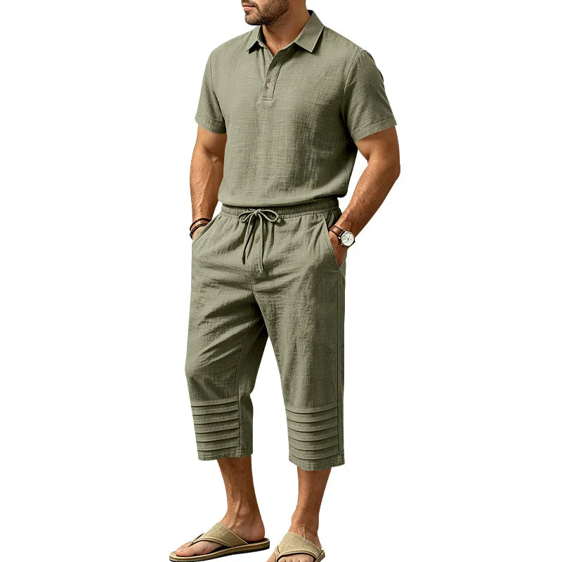Set Theo™ mit Poloshirt und Bermuda mit Kordelzug