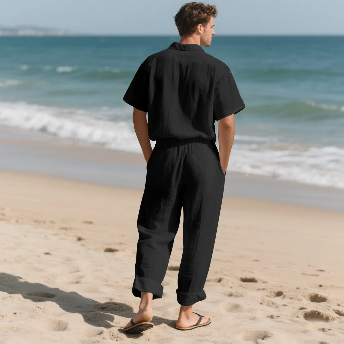 Jannik™ Set mit stilvoller Optik, Kurzarmhemd und gerade geschnittener Hose
