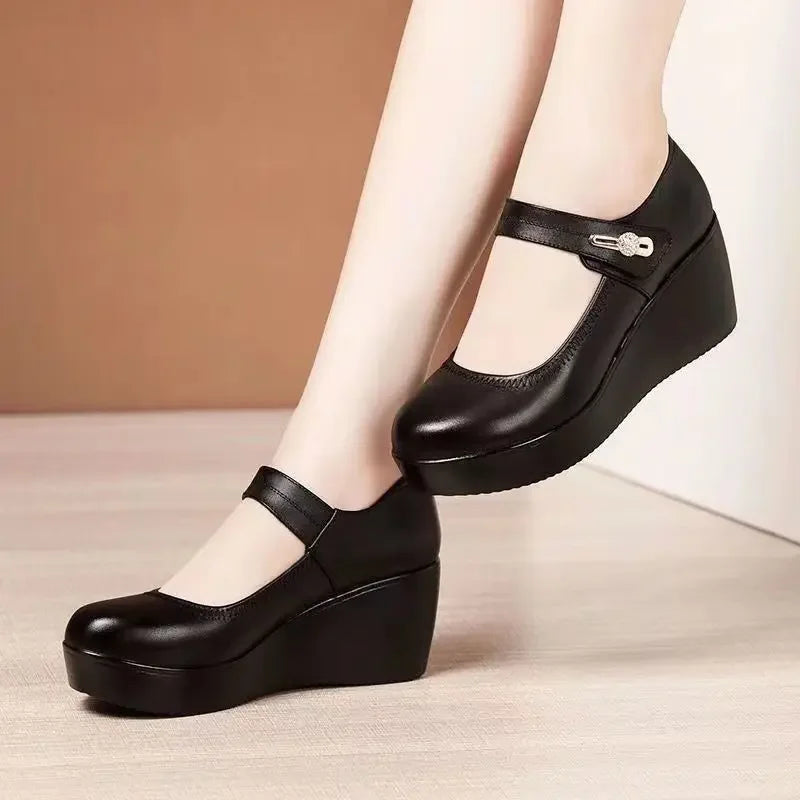 Mary™ Plateau-Absatzschuhe mit verstellbarem Verschluss