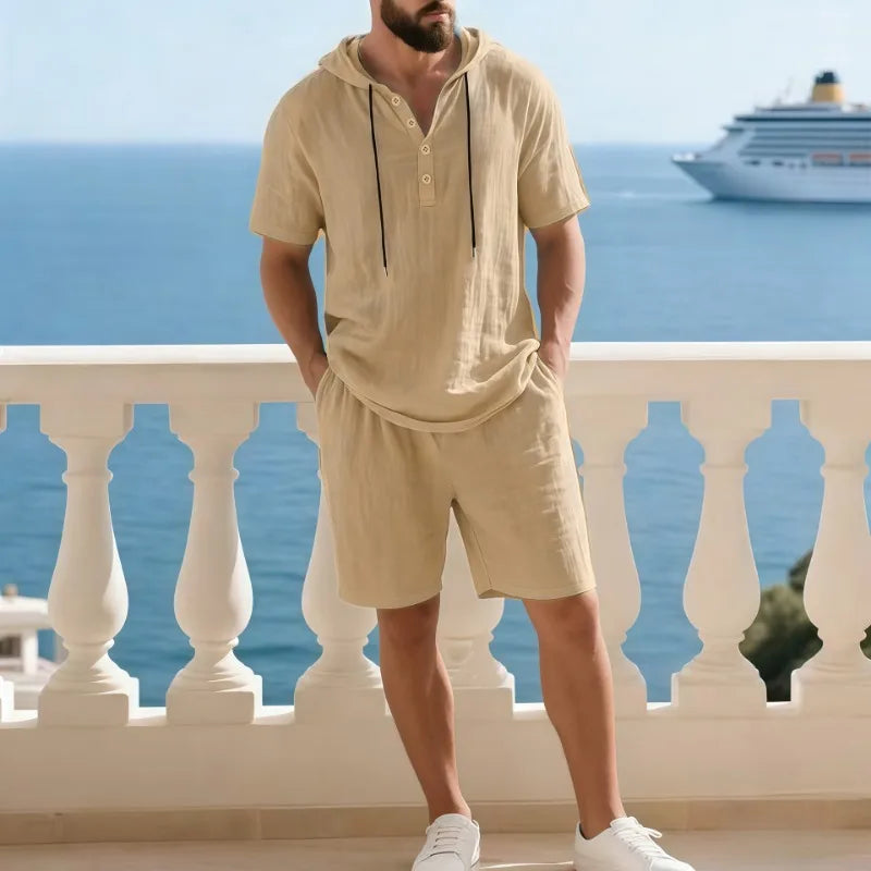Portofino Coast™ Set Aus Baumwoll-Leinen Mit Moderner Kapuzenshirt