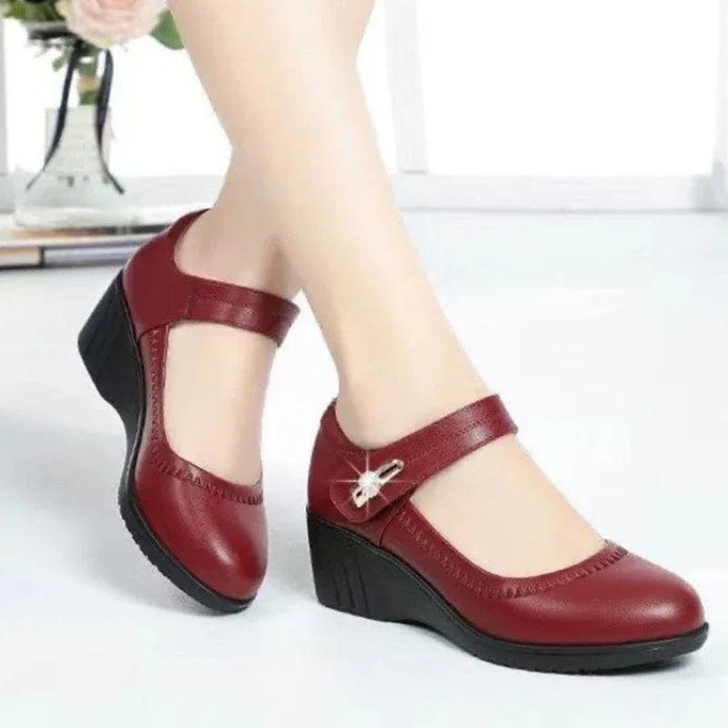 Mary™ Plateau-Absatzschuhe mit verstellbarem Verschluss