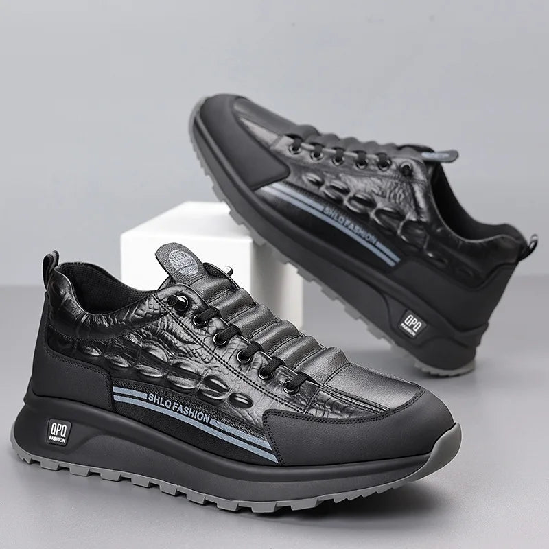 Krokodil™-Tennisschuhe aus hochwertigem Leder mit intelligenter Dämpfung / Robuste Eleganz für den Alltag!