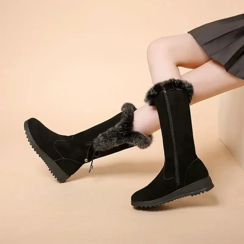 Winterelle™ Stiefel Mit Felloptik und Robuster Sohle