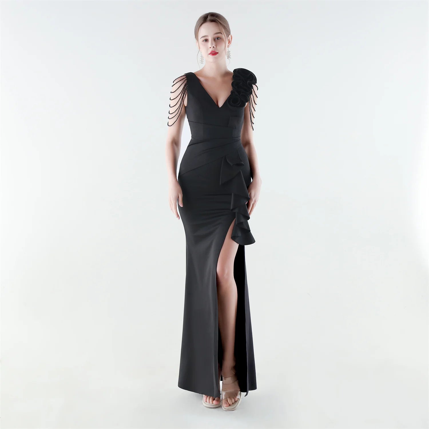 Aurielle™ Kleid mit Verziertem Schulterdesign und Premium-Verarbeitung