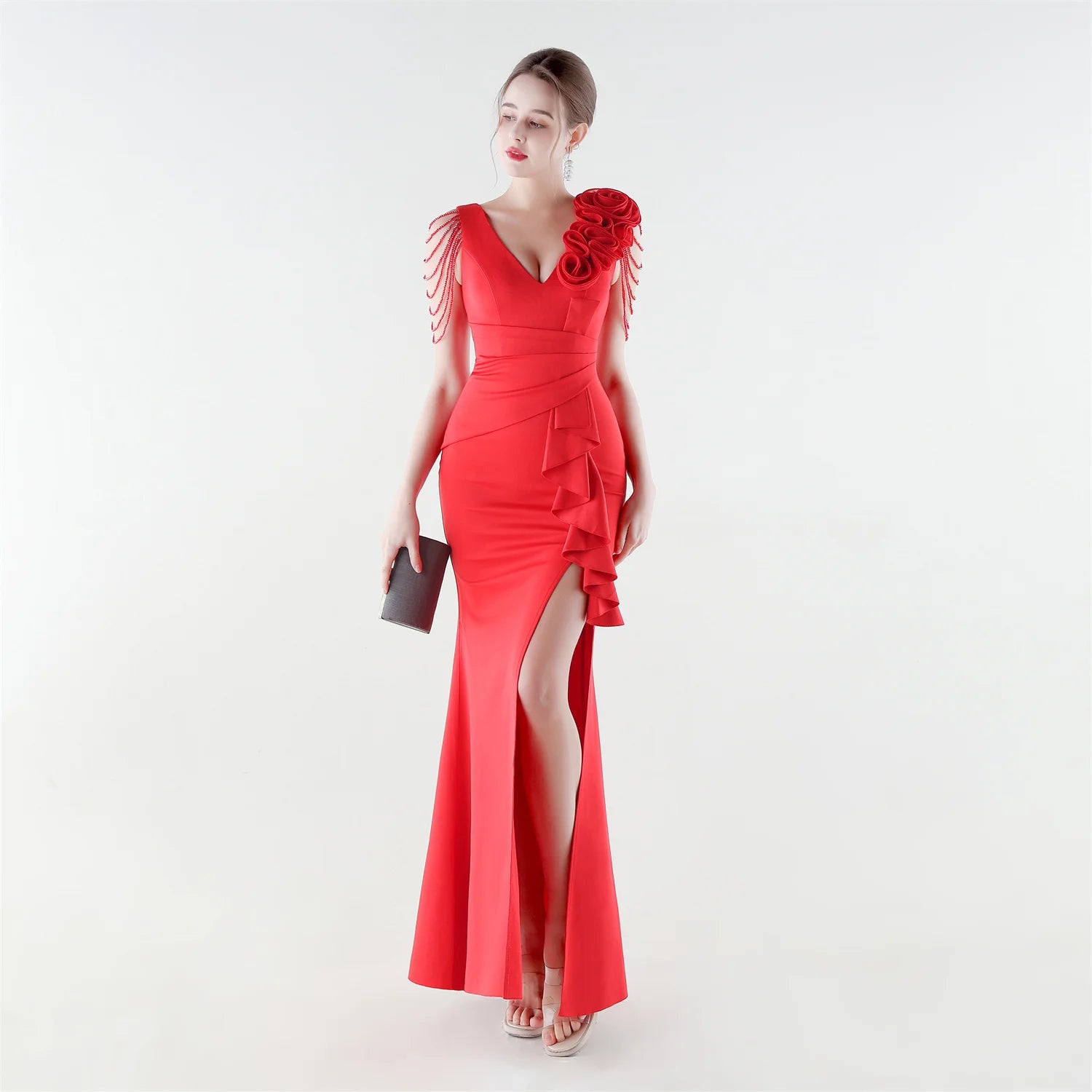 Aurielle™ Kleid mit Verziertem Schulterdesign und Premium-Verarbeitung