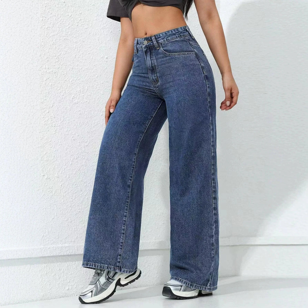 Jeans Finja™ mit hoher Taille, geradem Schnitt und weitem Bein