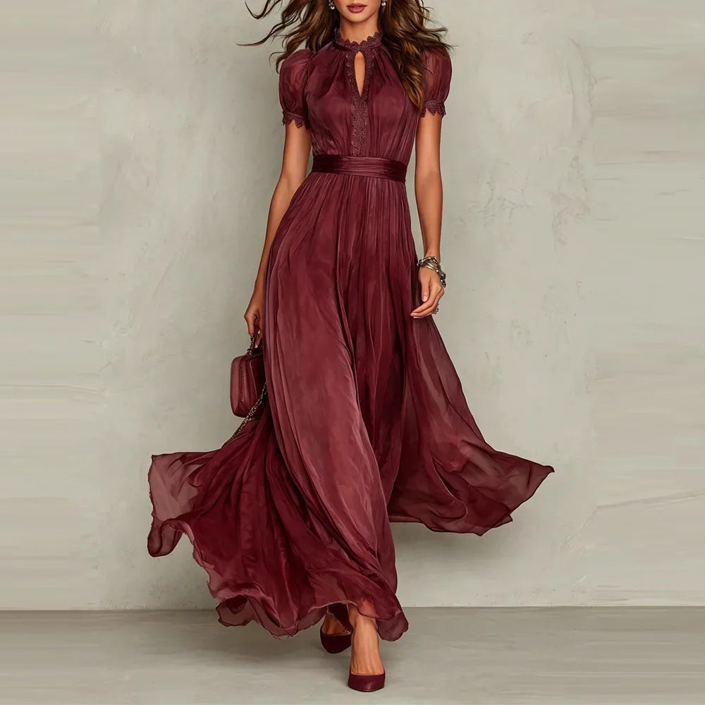 Kleid Marleen™ mit fließendem Fall, definierter Taille und Puffärmeln