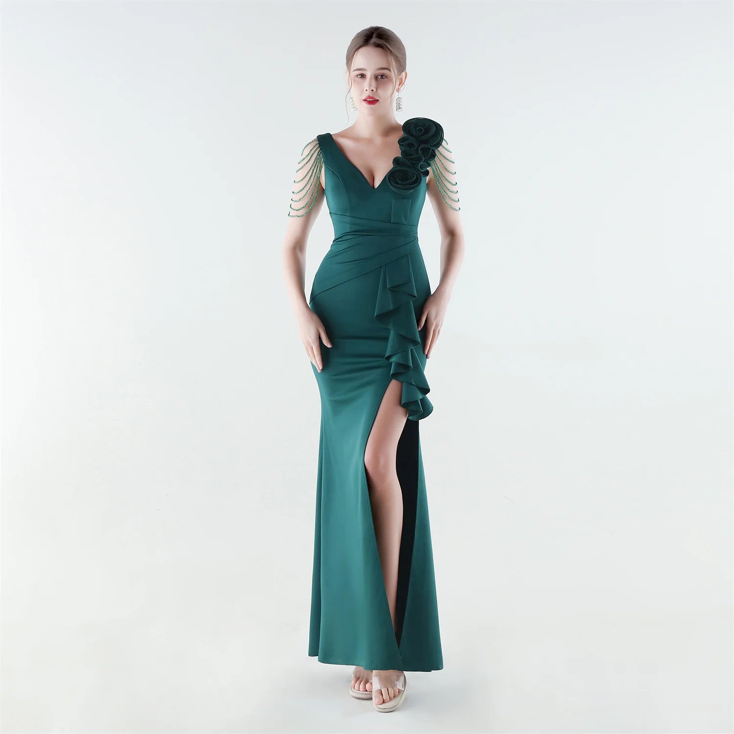 Aurielle™ Kleid mit Verziertem Schulterdesign und Premium-Verarbeitung