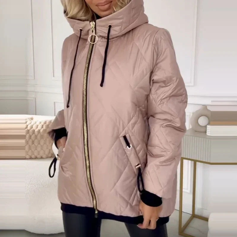 UrbanGlanz™ Thermojacke mit Hochwertiger Steppung und Hohem Kragen / Warmer Komfort mit Raffiniertem Design!
