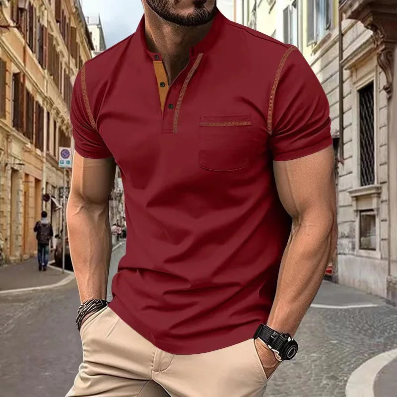 Torben™ Freizeitshirt mit Stehkragen und kontrastierenden Abschlüssen