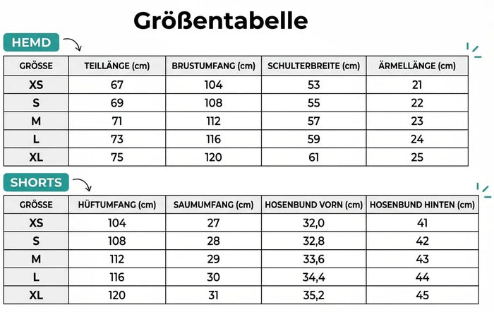 Größentabelle