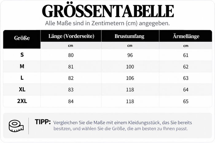 Größentabelle