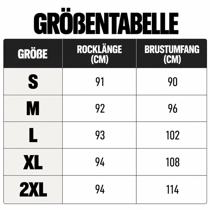 Größentabelle