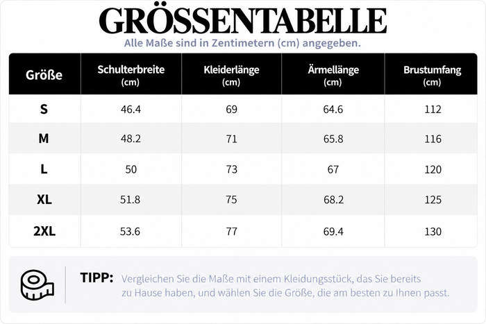 Größentabelle